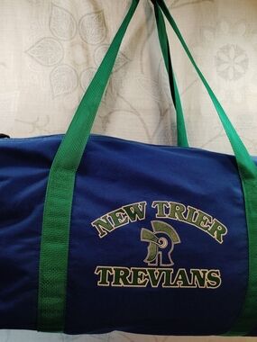New Trier Trevians Blue & Green Large Duffel Bag